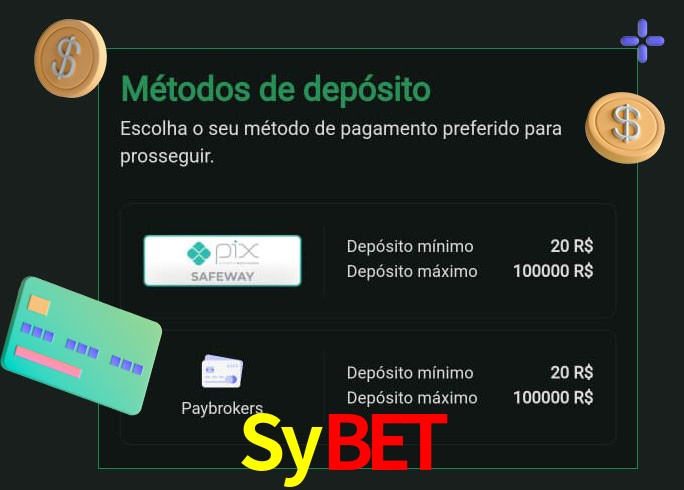 O cassino Sybet oferece uma grande variedade de métodos de pagamento